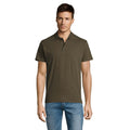 Army - Back - SOLS Mens Summer II Pique Short Sleeve Polo Shirt