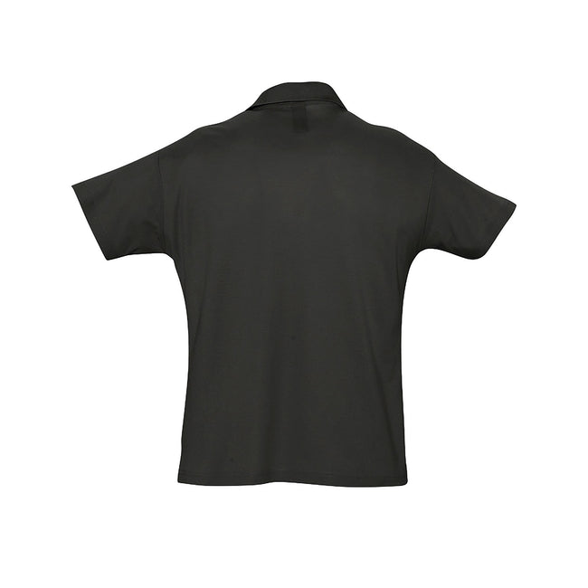 Black - Side - SOLS Mens Summer II Pique Short Sleeve Polo Shirt