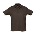 Chocolate - Front - SOLS Mens Summer II Pique Short Sleeve Polo Shirt