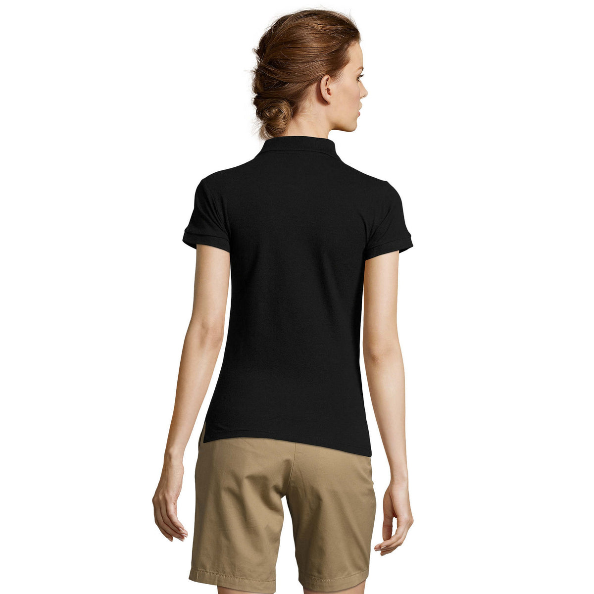 Black - Lifestyle - SOLS Womens-Ladies People Pique Short-Sleeved Polo Shirt