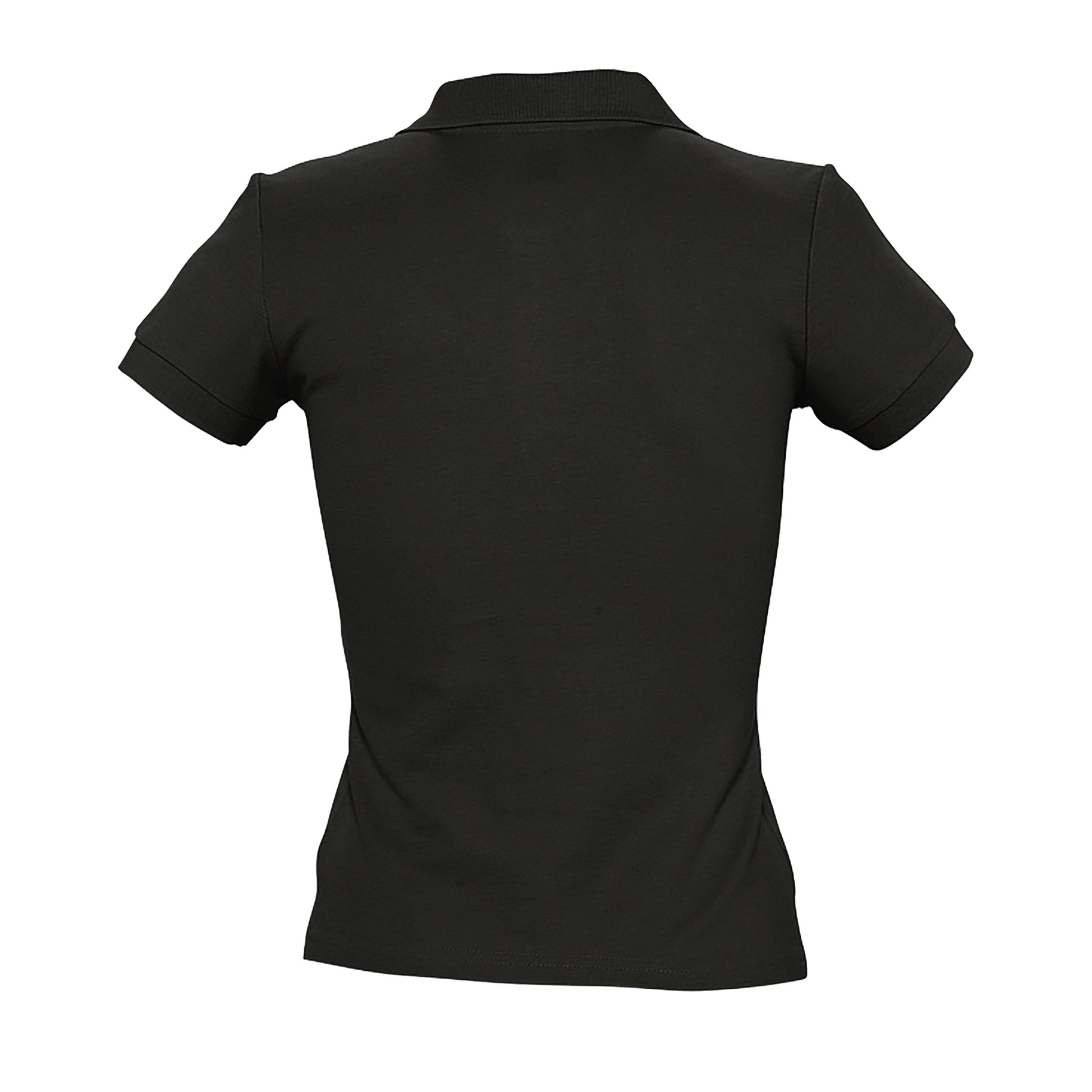 Black - Pack Shot - SOLS Womens-Ladies People Pique Short-Sleeved Polo Shirt