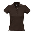 Chocolate - Front - SOLS Womens-Ladies People Pique Short Sleeve Cotton Polo Shirt