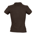 Chocolate - Pack Shot - SOLS Womens-Ladies People Pique Short Sleeve Cotton Polo Shirt