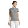 Grey Marl - Back - SOLS Womens-Ladies People Pique Short Sleeve Cotton Polo Shirt
