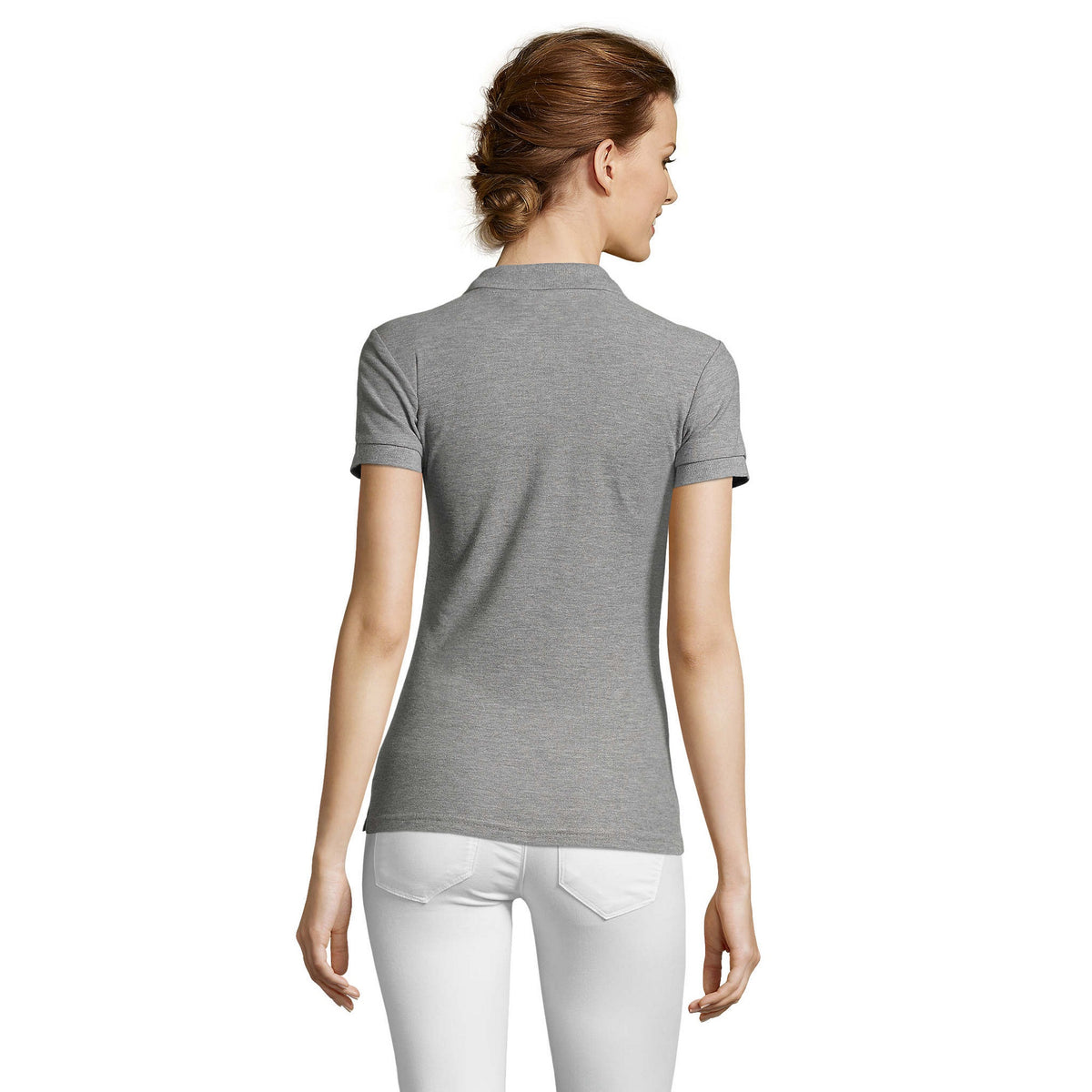 Grey Marl - Lifestyle - SOLS Womens-Ladies People Pique Short-Sleeved Polo Shirt