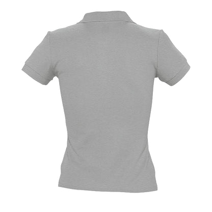 Grey Marl - Pack Shot - SOLS Womens-Ladies People Pique Short-Sleeved Polo Shirt