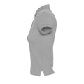 Grey Marl - Close up - SOLS Womens-Ladies People Pique Short Sleeve Cotton Polo Shirt