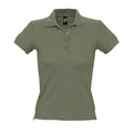 Khaki - Front - SOLS Womens-Ladies People Pique Short Sleeve Cotton Polo Shirt