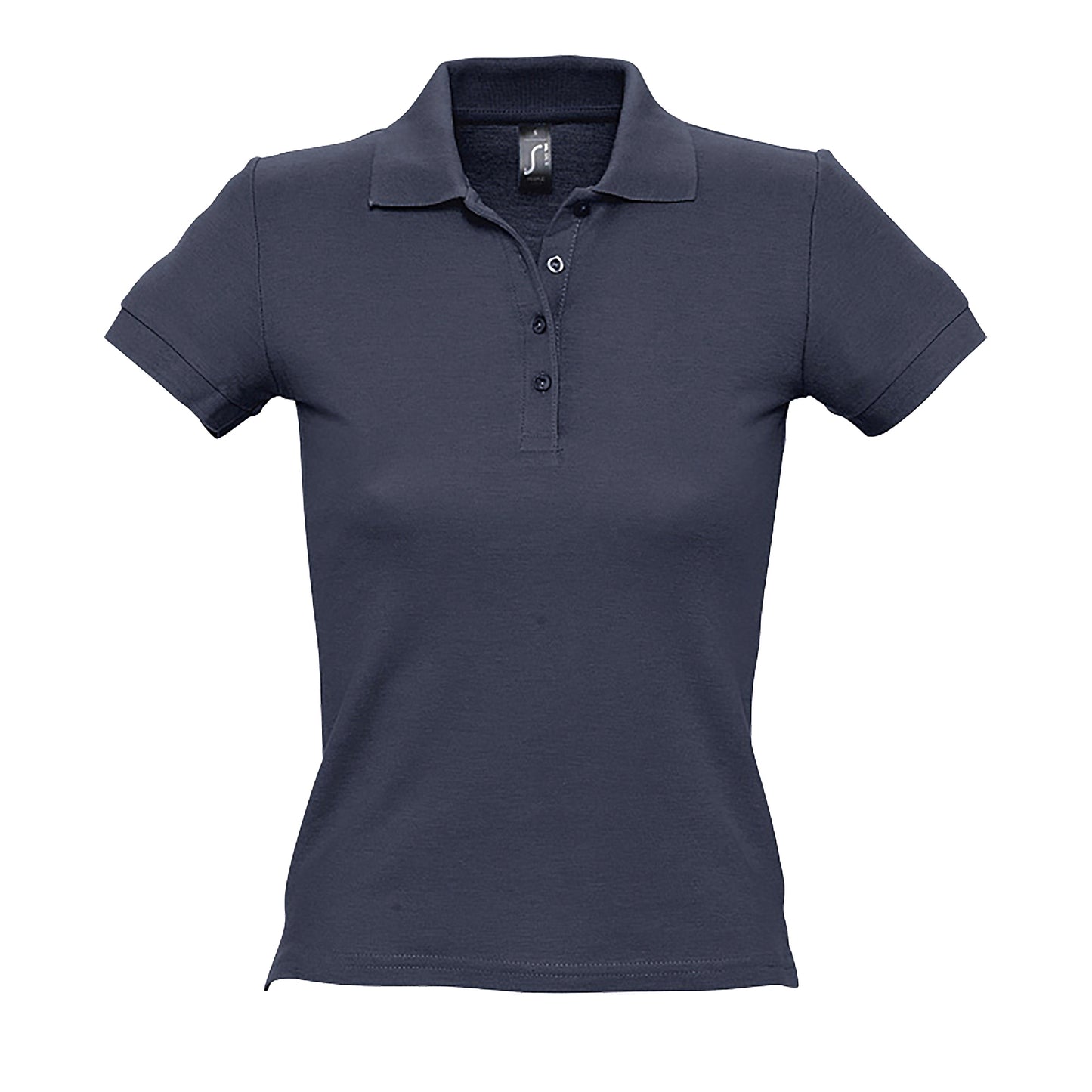 Navy - Front - SOLS Womens-Ladies People Pique Short-Sleeved Polo Shirt