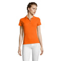Orange - Back - SOLS Womens-Ladies People Pique Short Sleeve Cotton Polo Shirt