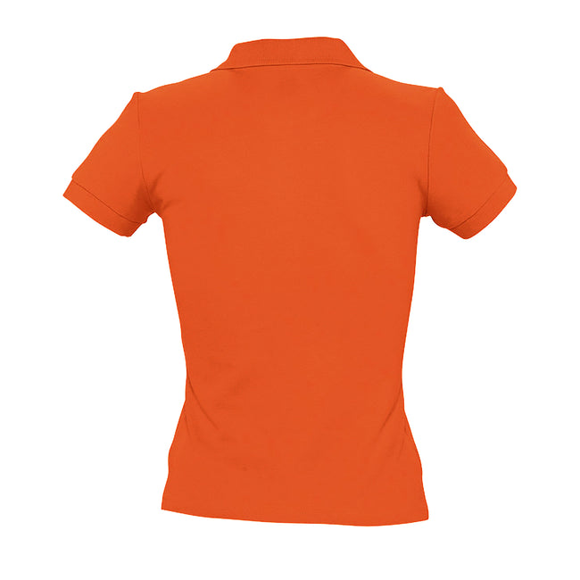 Orange - Pack Shot - SOLS Womens-Ladies People Pique Short Sleeve Cotton Polo Shirt