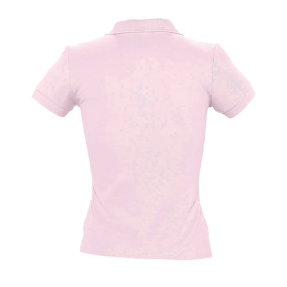 Pale Pink - Pack Shot - SOLS Womens-Ladies People Pique Short-Sleeved Polo Shirt