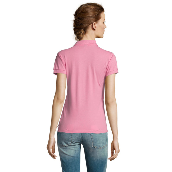 Orchid Pink - Side - SOLS Womens-Ladies People Pique Short Sleeve Cotton Polo Shirt