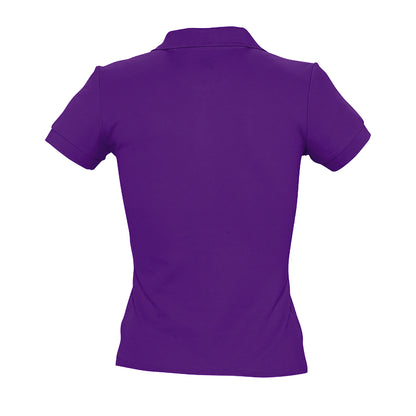 Dark Purple - Pack Shot - SOLS Womens-Ladies People Pique Short-Sleeved Polo Shirt