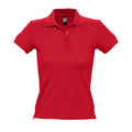 Red - Front - SOLS Womens-Ladies People Pique Short Sleeve Cotton Polo Shirt