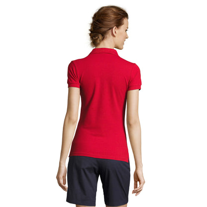 Red - Lifestyle - SOLS Womens-Ladies People Pique Short-Sleeved Polo Shirt