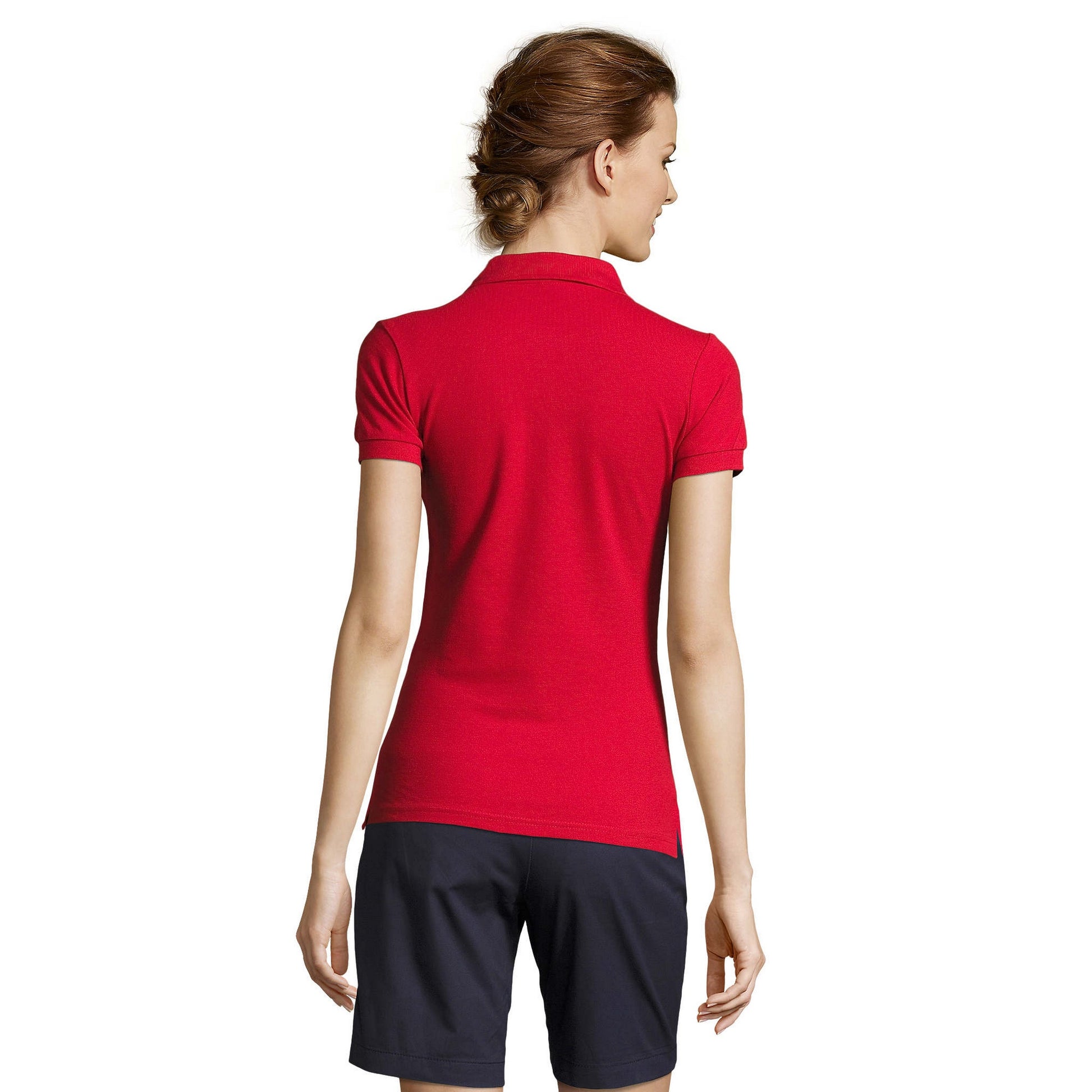 Red - Lifestyle - SOLS Womens-Ladies People Pique Short-Sleeved Polo Shirt