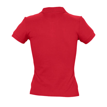 Red - Pack Shot - SOLS Womens-Ladies People Pique Short-Sleeved Polo Shirt
