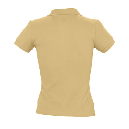 Sand - Pack Shot - SOLS Womens-Ladies People Pique Short-Sleeved Polo Shirt