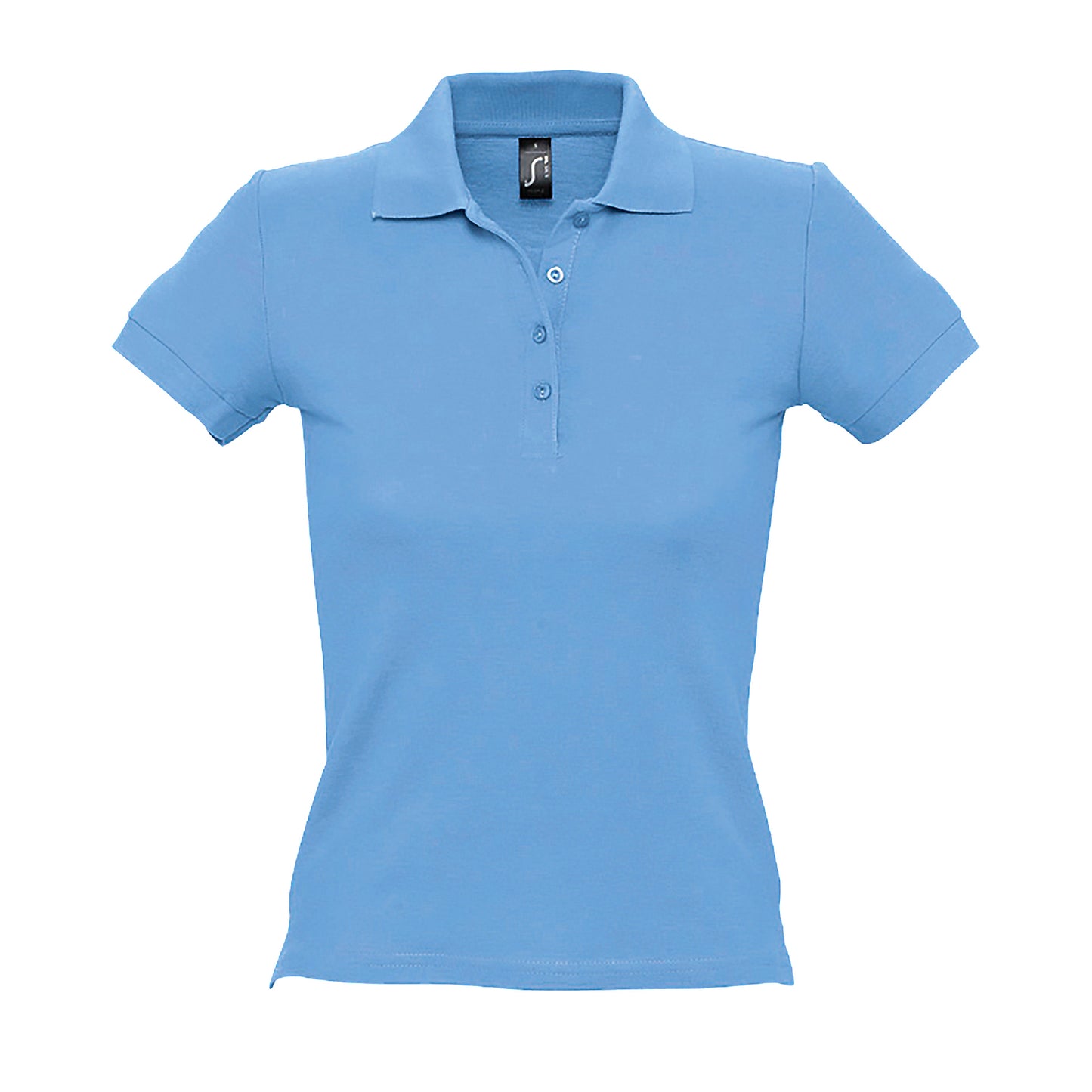 Sky Blue - Front - SOLS Womens-Ladies People Pique Short-Sleeved Polo Shirt
