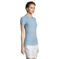 Sky Blue - Side - SOLS Womens-Ladies People Pique Short Sleeve Cotton Polo Shirt