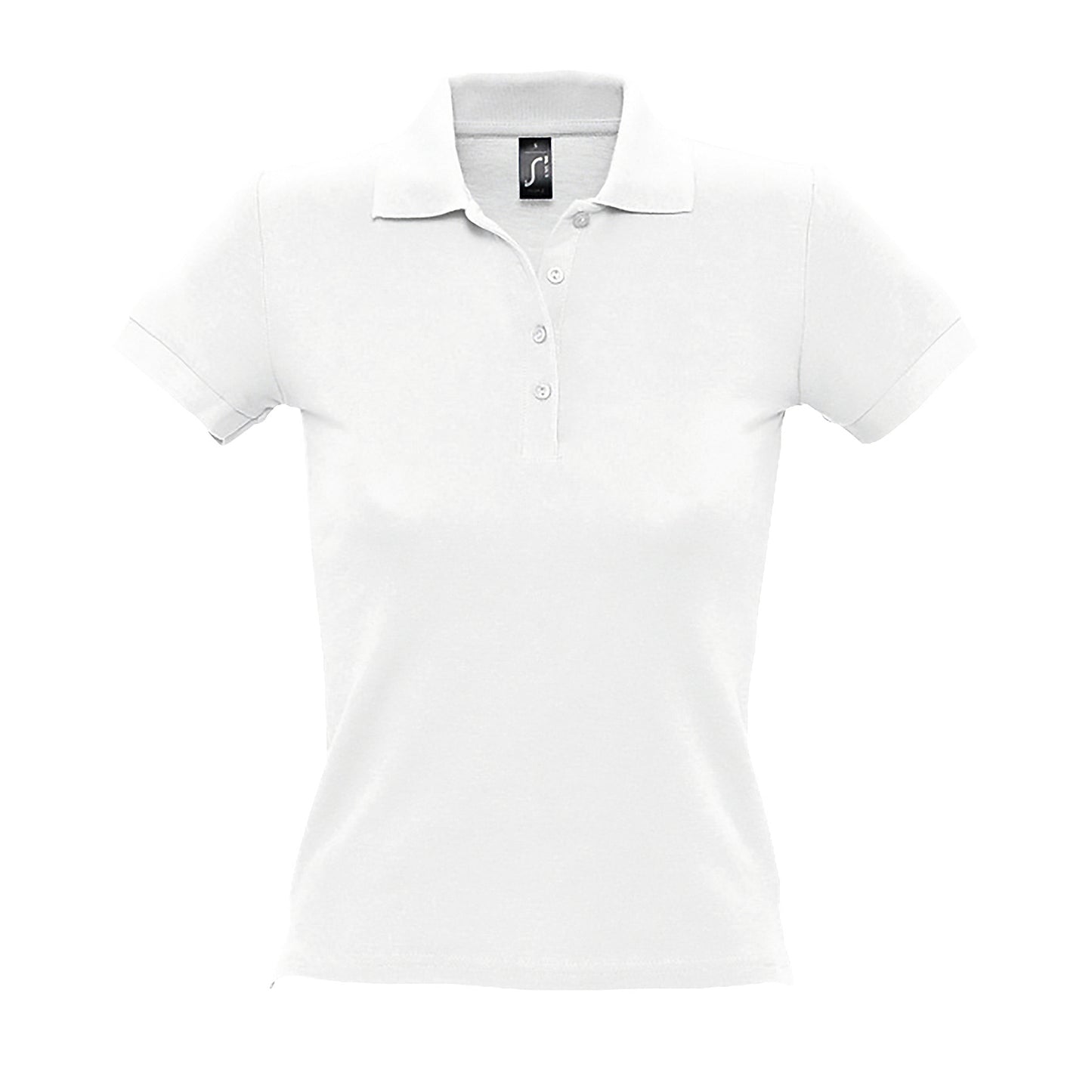 White - Front - SOLS Womens-Ladies People Pique Short-Sleeved Polo Shirt