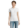 White - Back - SOLS Womens-Ladies People Pique Short Sleeve Cotton Polo Shirt