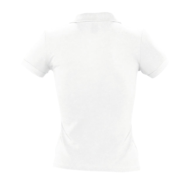 White - Pack Shot - SOLS Womens-Ladies People Pique Short Sleeve Cotton Polo Shirt