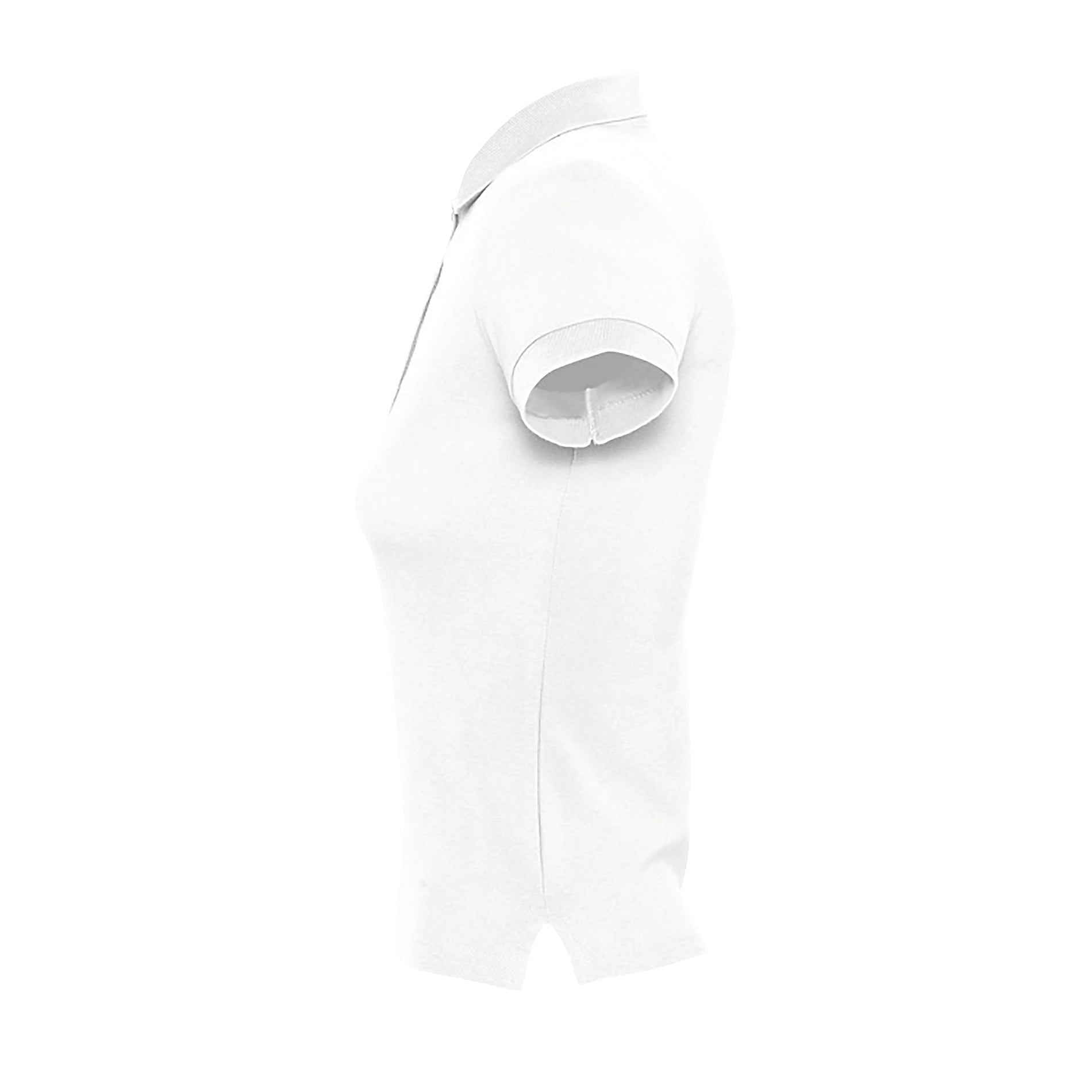 White - Close up - SOLS Womens-Ladies People Pique Short-Sleeved Polo Shirt
