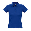 Royal Blue - Front - SOLS Womens-Ladies People Pique Short Sleeve Cotton Polo Shirt