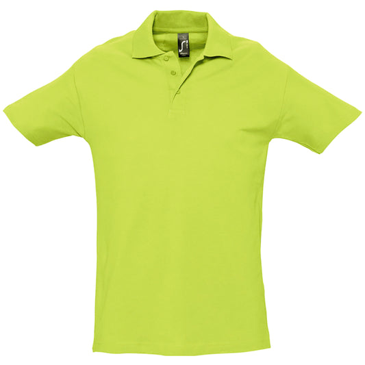 Apple Green - Front - SOLS Mens Spring II Short Sleeve Heavyweight Polo Shirt