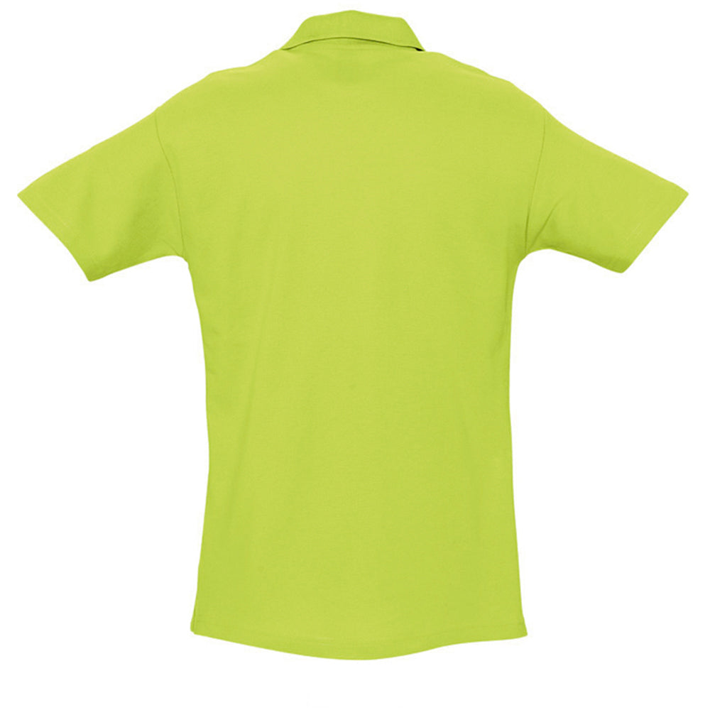 Apple Green - Back - SOLS Mens Spring II Short Sleeve Heavyweight Polo Shirt