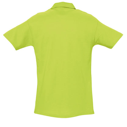 Apple Green - Back - SOLS Mens Spring II Short Sleeve Heavyweight Polo Shirt