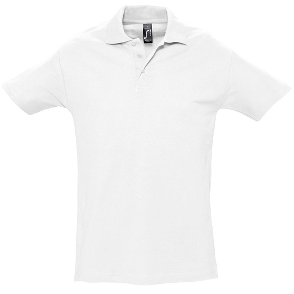 White - Front - SOLS Mens Spring II Short Sleeve Heavyweight Polo Shirt