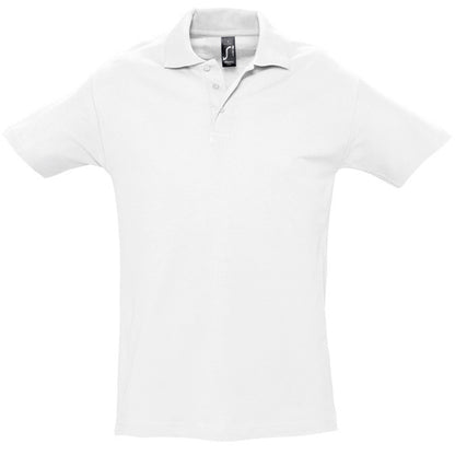White - Front - SOLS Mens Spring II Short Sleeve Heavyweight Polo Shirt