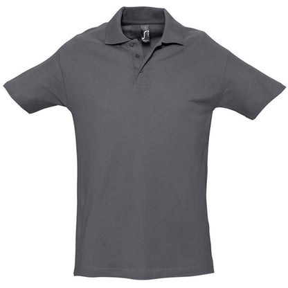 Mouse Grey - Front - SOLS Mens Spring II Short Sleeve Heavyweight Polo Shirt