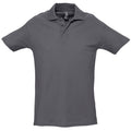 Mouse Grey - Front - SOLS Mens Spring II Short Sleeve Heavyweight Polo Shirt