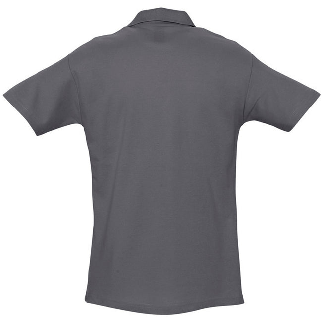 Mouse Grey - Back - SOLS Mens Spring II Short Sleeve Heavyweight Polo Shirt