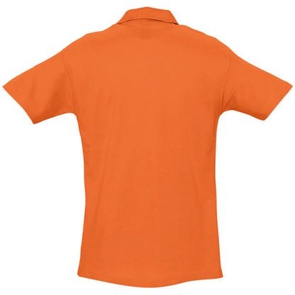 Orange - Back - SOLS Mens Spring II Short Sleeve Heavyweight Polo Shirt