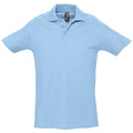 Sky Blue - Front - SOLS Mens Spring II Short Sleeve Heavyweight Polo Shirt