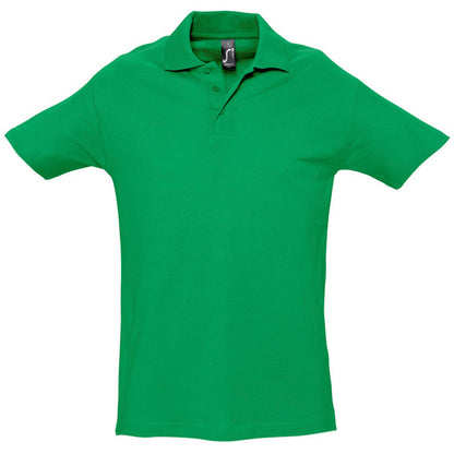 Kelly Green - Front - SOLS Mens Spring II Short Sleeve Heavyweight Polo Shirt