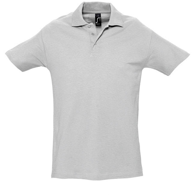 Ash - Front - SOLS Mens Spring II Short Sleeve Heavyweight Polo Shirt