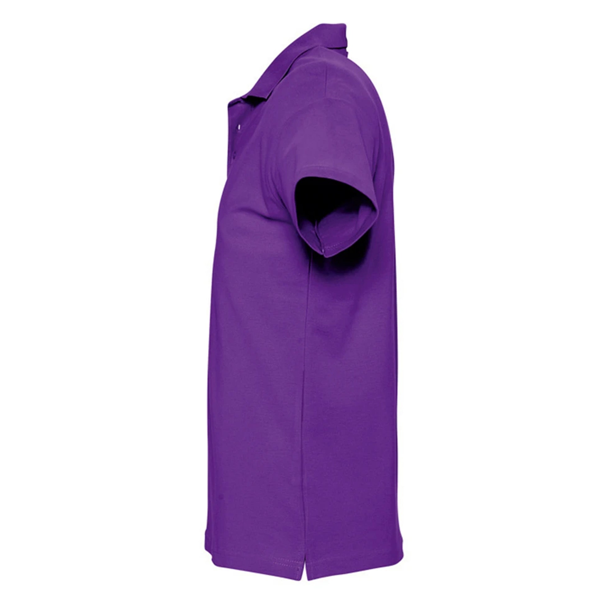 Dark Purple - Side - SOLS Mens Spring II Short Sleeve Heavyweight Polo Shirt