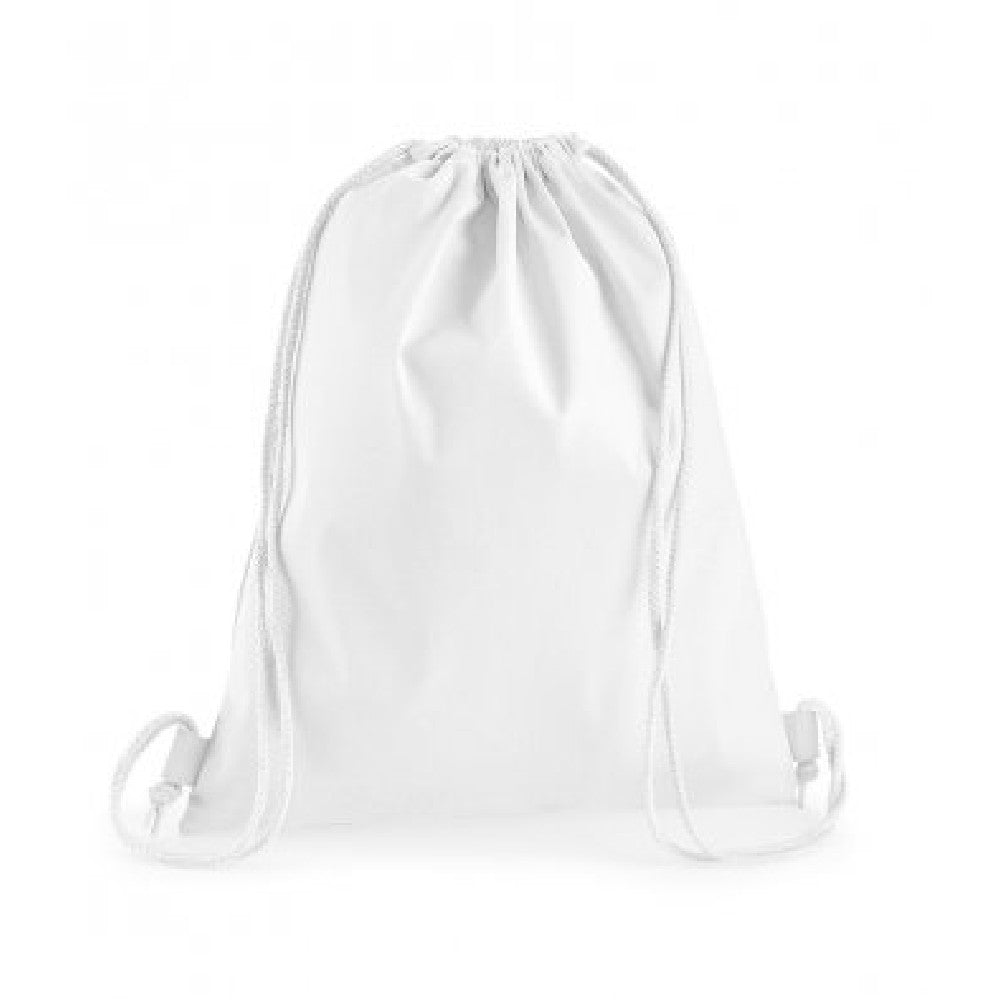 White - Front - Westford Mill Premium Cotton Gymsac