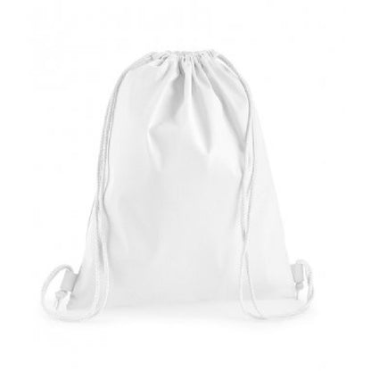 White - Front - Westford Mill Premium Cotton Gymsac