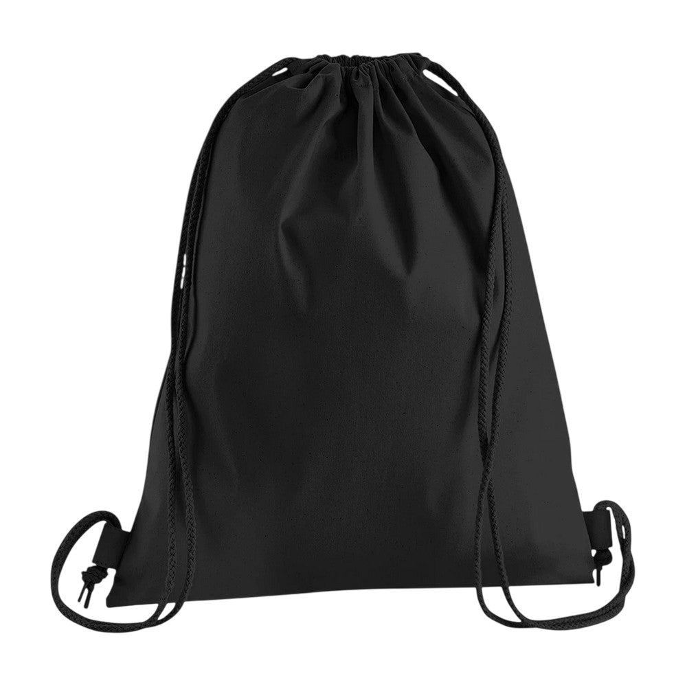 Black - Front - Westford Mill Premium Cotton Gymsac