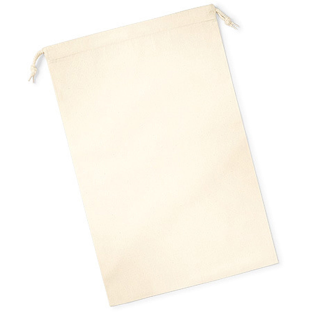 Natural - Back - Westford Mill Premium Cotton Stuff Bag