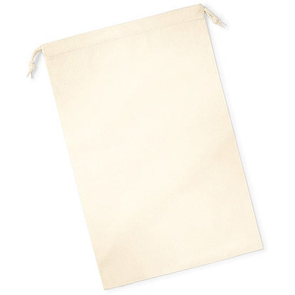 Natural - Back - Westford Mill Premium Cotton Stuff Bag