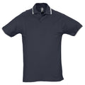 Navy-White - Front - SOLS Mens Practice Tipped Pique Short Sleeve Polo Shirt