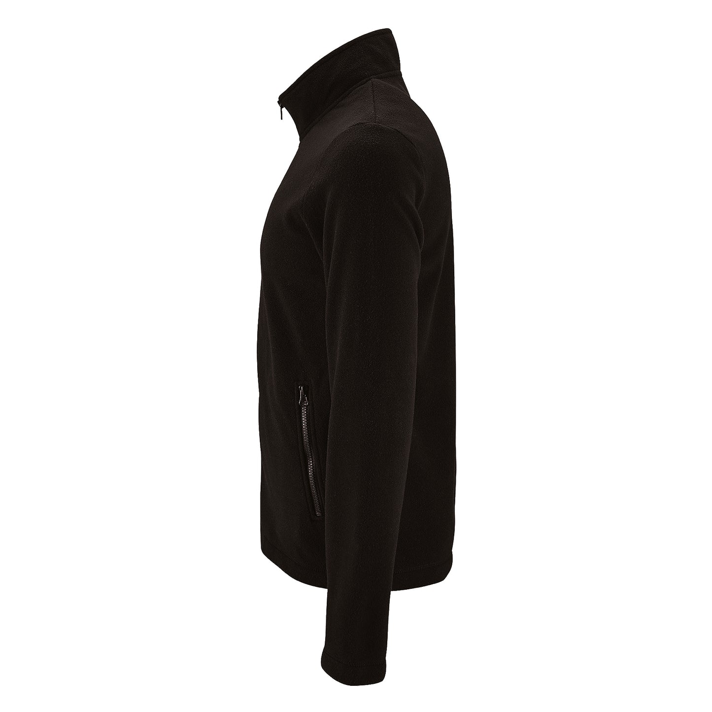 Black - Side - SOLS Mens Norman Fleece Jacket